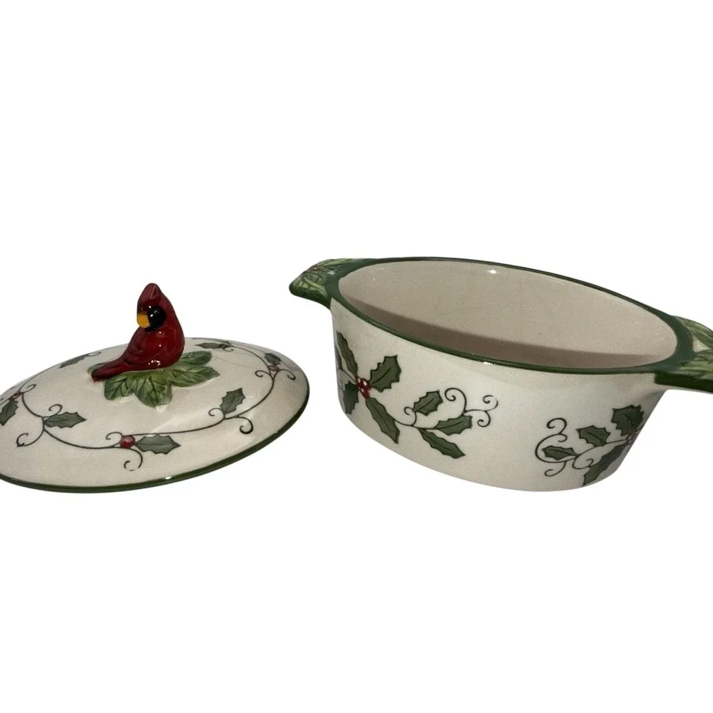 Temp-tations by Tara Cardinal Holly Mini Bakers Set of 2 with Lids and Racks 9oz